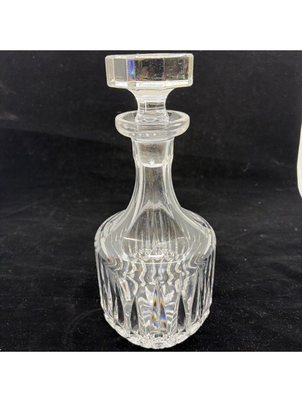 Nachtmann Astra Cut Crystal Decanter 10.25" Starburst Base Octagonal Stopper Vtg